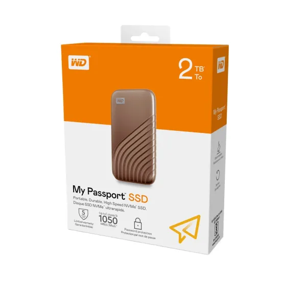 WD EXTERNAL SSD 2TB MY PASSPORT GOLD | MEGA JAIPUR